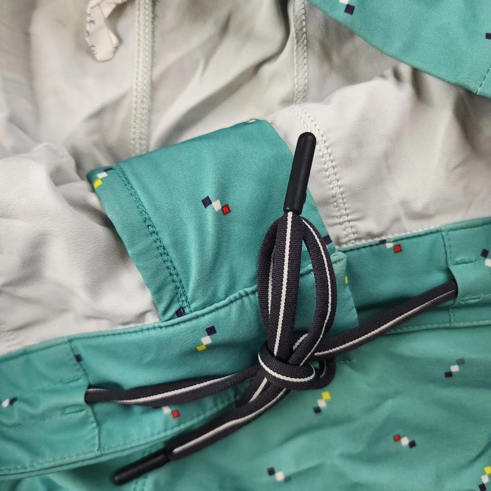 Lululemon Mens Swim Shorts Teal Blue Geometric Print Board Shorts Size 36